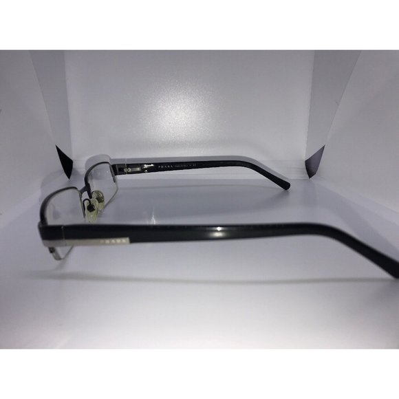 PRADA VPR 64H 1BO-1O1 Optical Eyeglasses Frames Glasses with Silver Accents - Picture 2 of 5